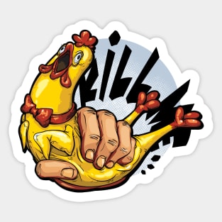 Rubber Chicken Toy Kill Me Sticker